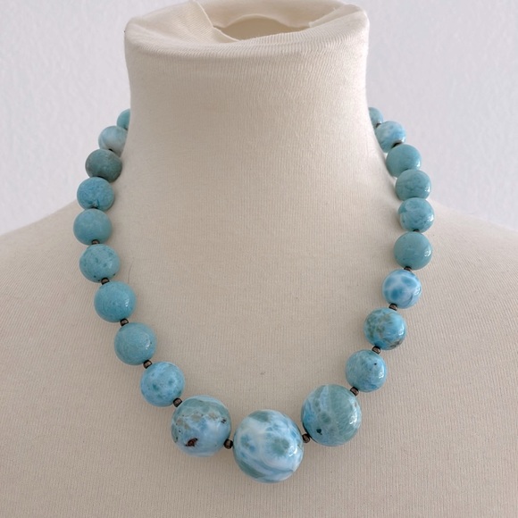 Larimar stone and silver necklaces. One size